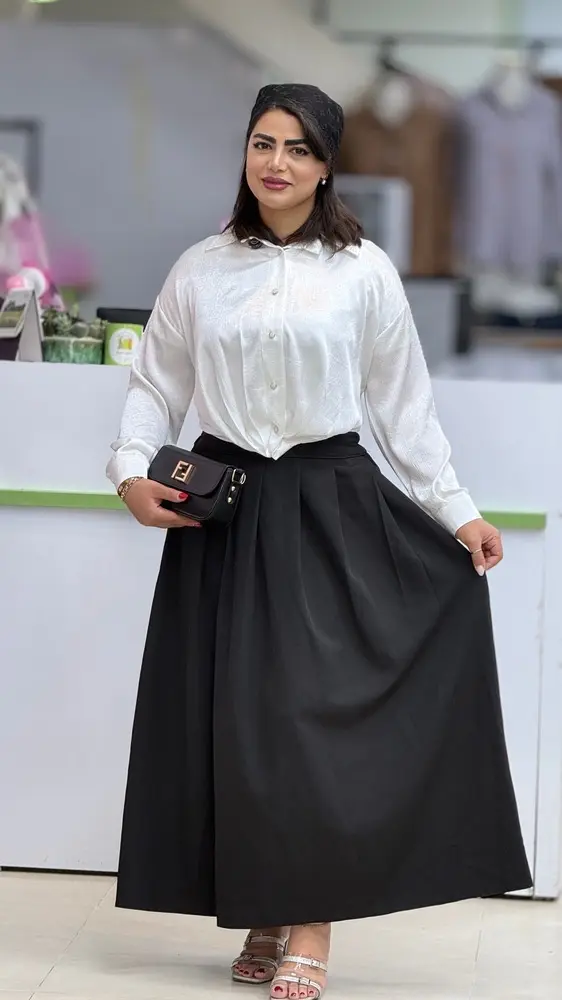 شومیز ساتن گره ای نیلو